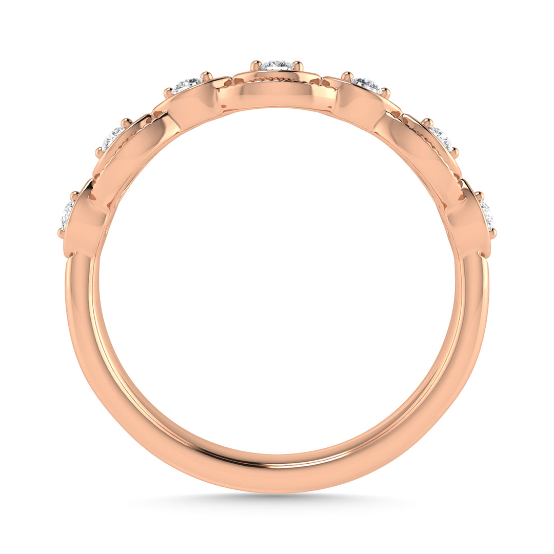 Diamante 1/6 Ct.Tw. Alianza apilable en oro rosado de 14 k