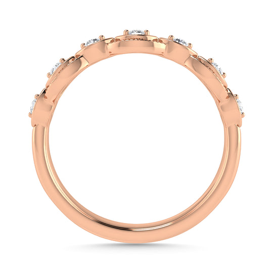 Diamante 1/6 Ct.Tw. Alianza apilable en oro rosado de 14 k