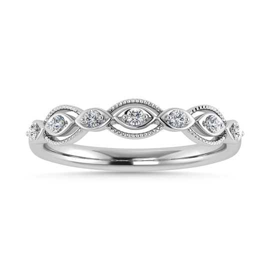 Diamante 1/6 Ct.Tw. Banda apilada en oro blanco de 14 k