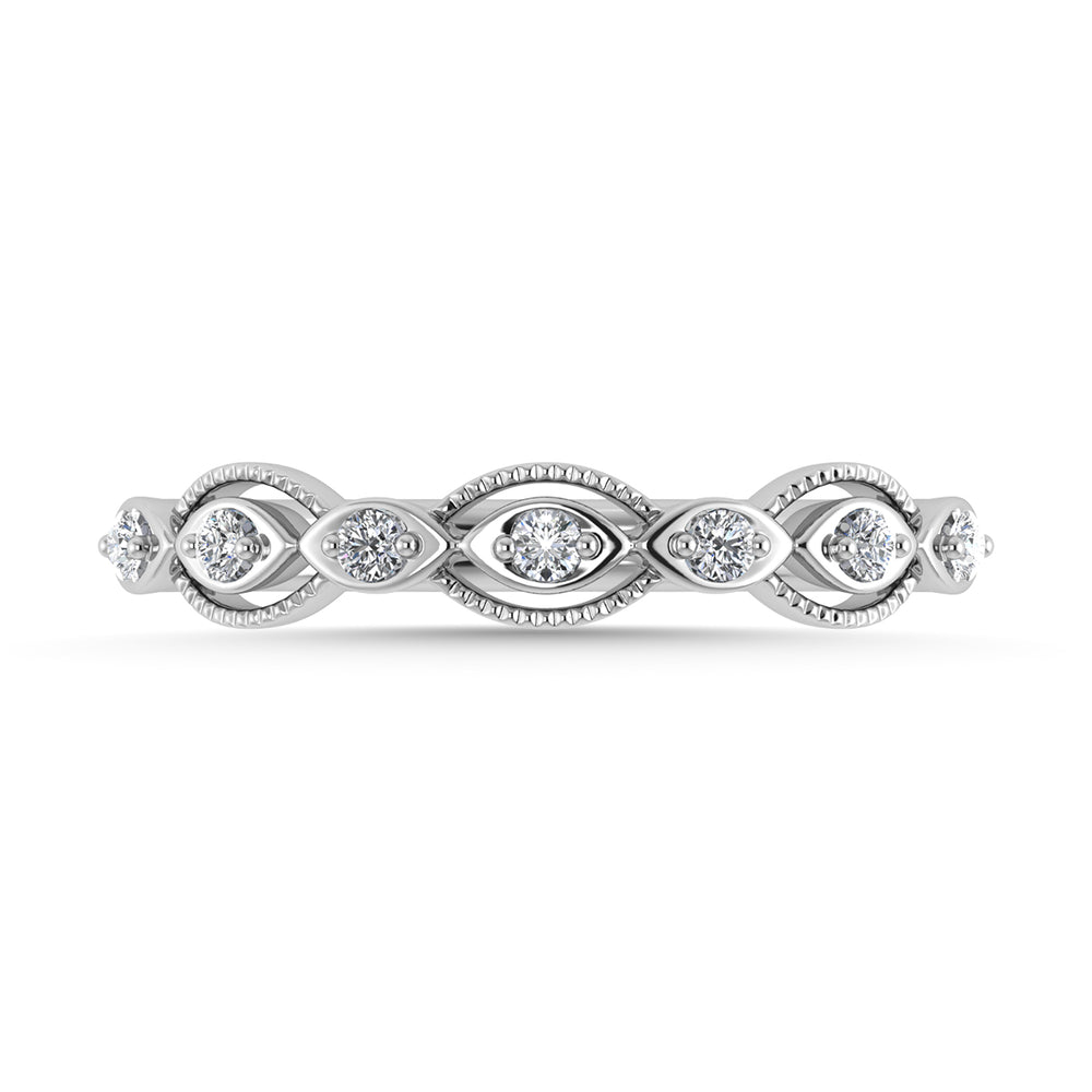 Diamante 1/6 Ct.Tw. Banda apilada en oro blanco de 14 k
