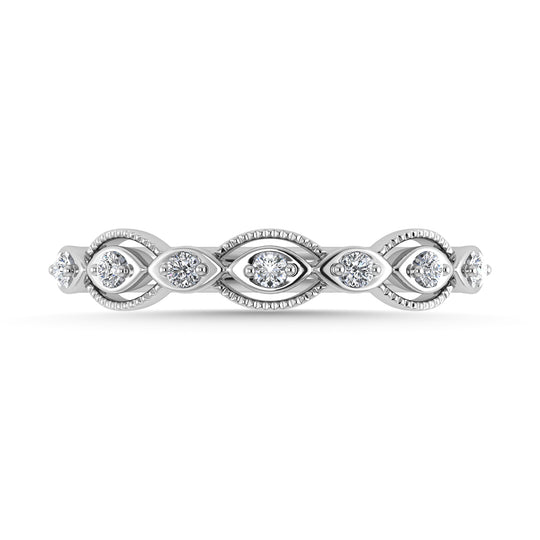 Diamante 1/6 Ct.Tw. Banda apilada en oro blanco de 14 k
