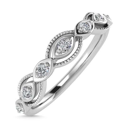Diamante 1/6 Ct.Tw. Banda apilada en oro blanco de 14 k