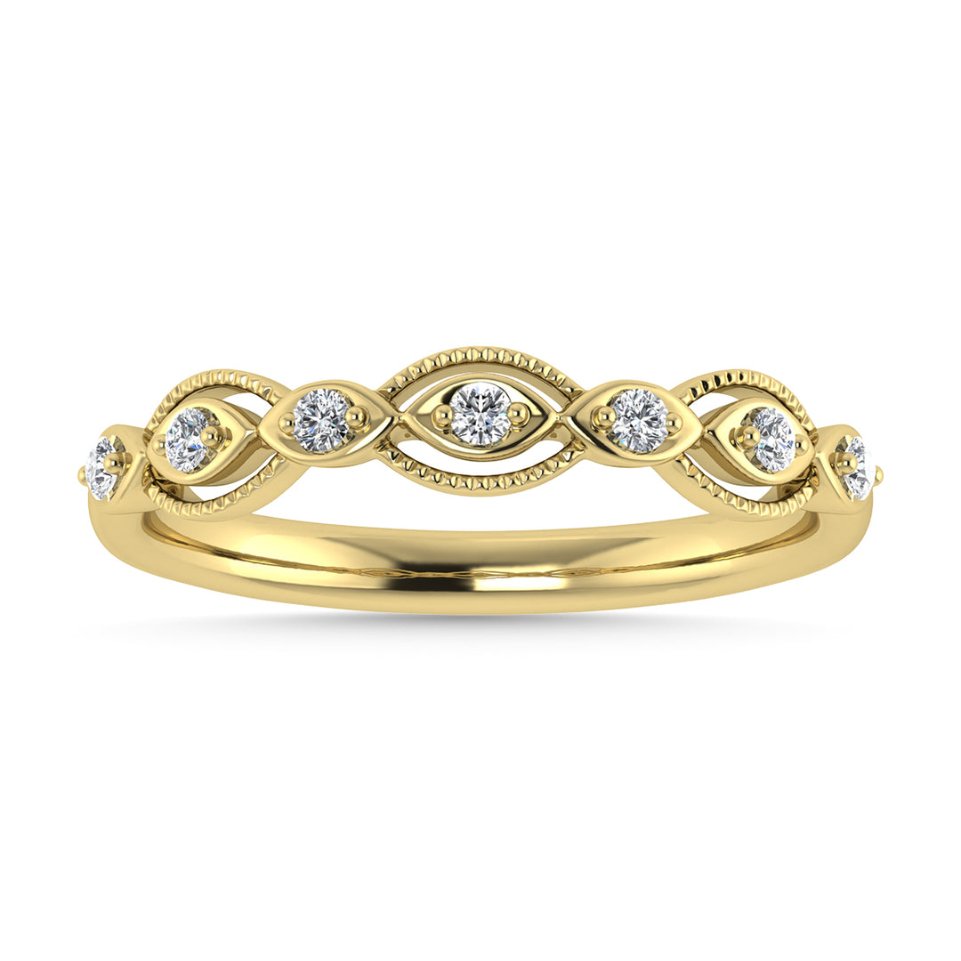 Diamante 1/6 Ct.Tw. Banda apilada en oro amarillo de 14 k