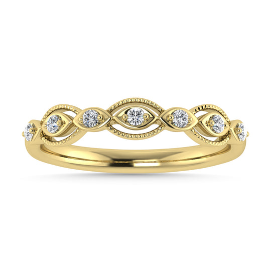 Diamante 1/6 Ct.Tw. Banda apilada en oro amarillo de 14 k