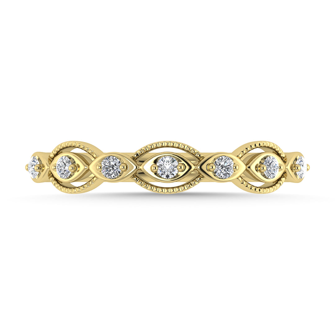 Diamante 1/6 Ct.Tw. Banda apilada en oro amarillo de 14 k