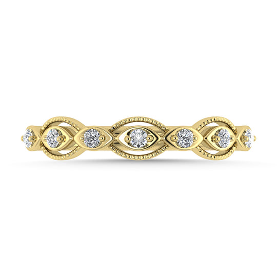 Diamante 1/6 Ct.Tw. Banda apilada en oro amarillo de 14 k