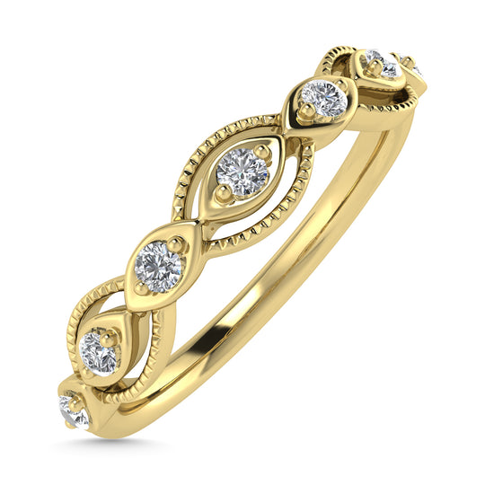 Diamante 1/6 Ct.Tw. Banda apilada en oro amarillo de 14 k