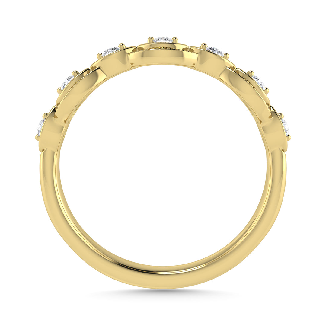 Diamante 1/6 Ct.Tw. Banda apilada en oro amarillo de 14 k