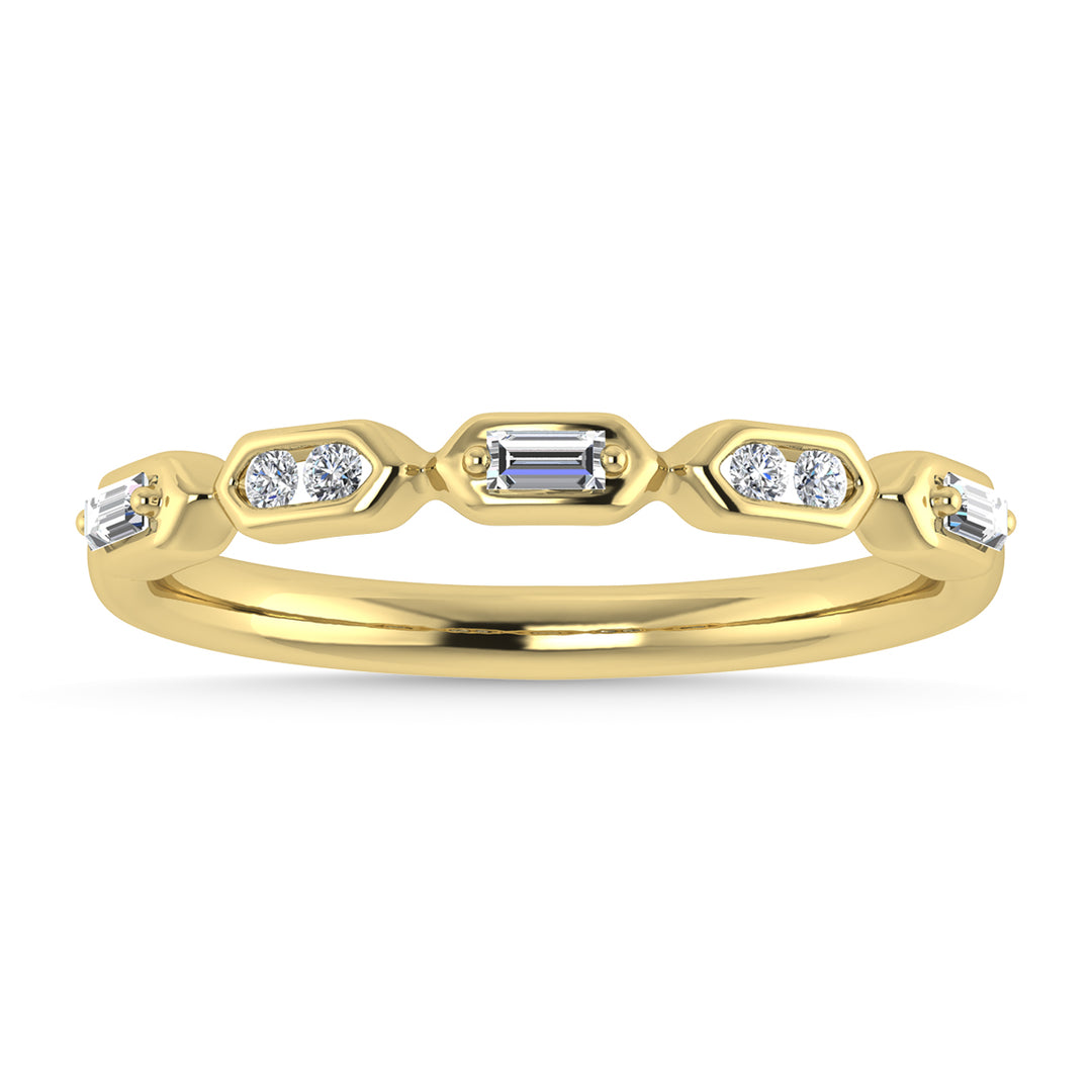 Diamante 1/6 Ct.Tw. Banda apilada en oro amarillo de 14 k
