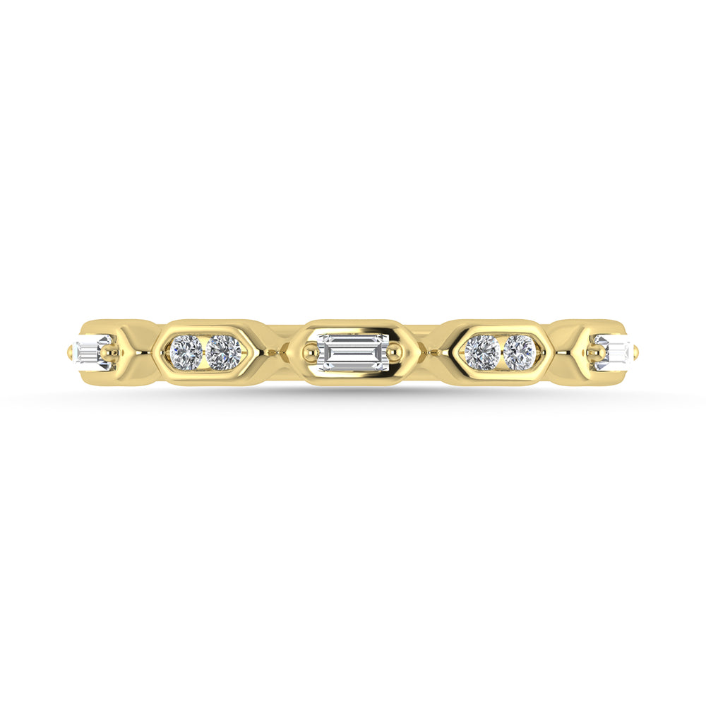 Diamante 1/6 Ct.Tw. Banda apilada en oro amarillo de 14 k