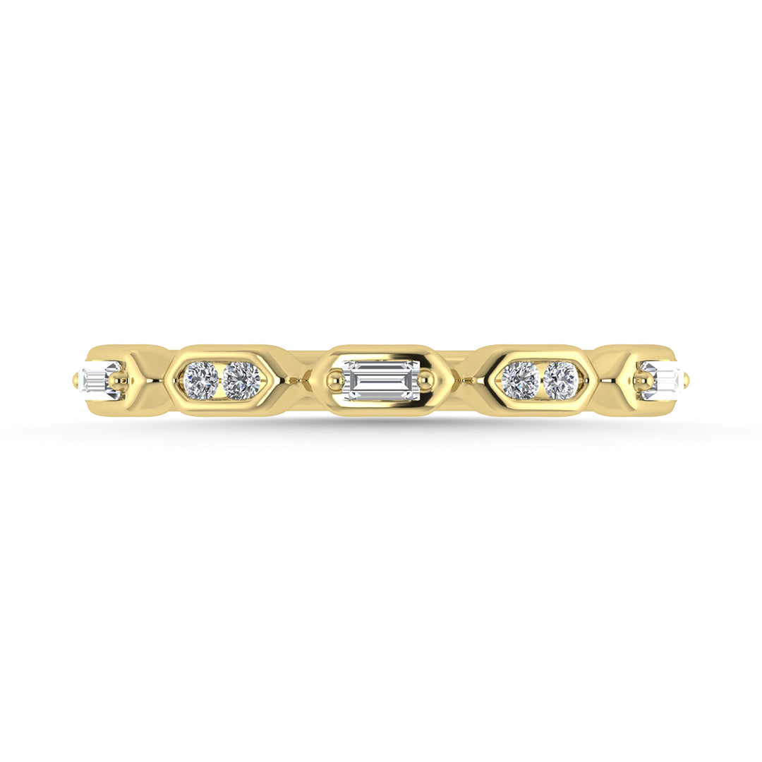 Diamante 1/6 Ct.Tw. Banda apilada en oro amarillo de 14 k