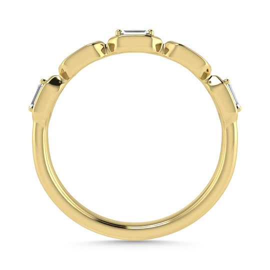 Diamante 1/6 Ct.Tw. Banda apilada en oro amarillo de 14 k
