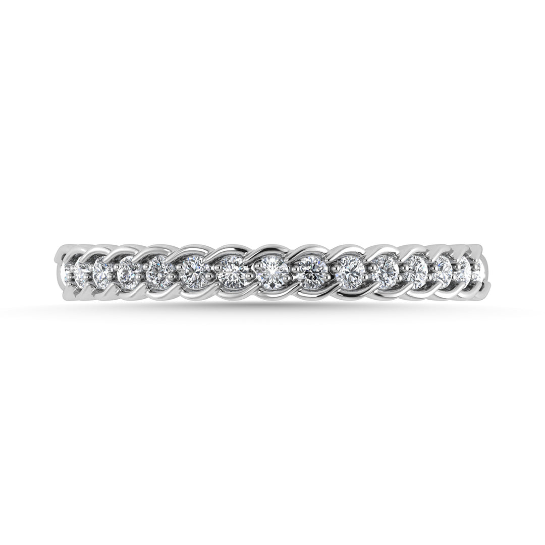 Diamante 1/6 Ct.Tw. Banda apilada en oro blanco de 14 k