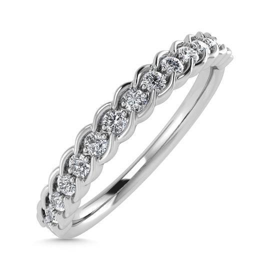 Diamante 1/6 Ct.Tw. Banda apilada en oro blanco de 14 k