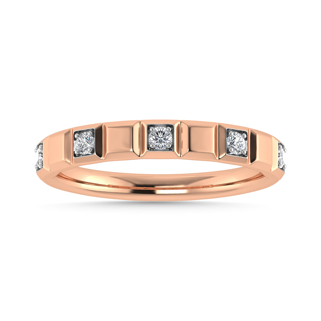 Diamante 1/8 Ct.Tw. Alianza apilable en oro rosado de 14 k