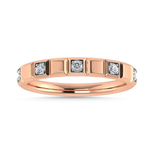 Diamante 1/8 Ct.Tw. Alianza apilable en oro rosado de 14 k
