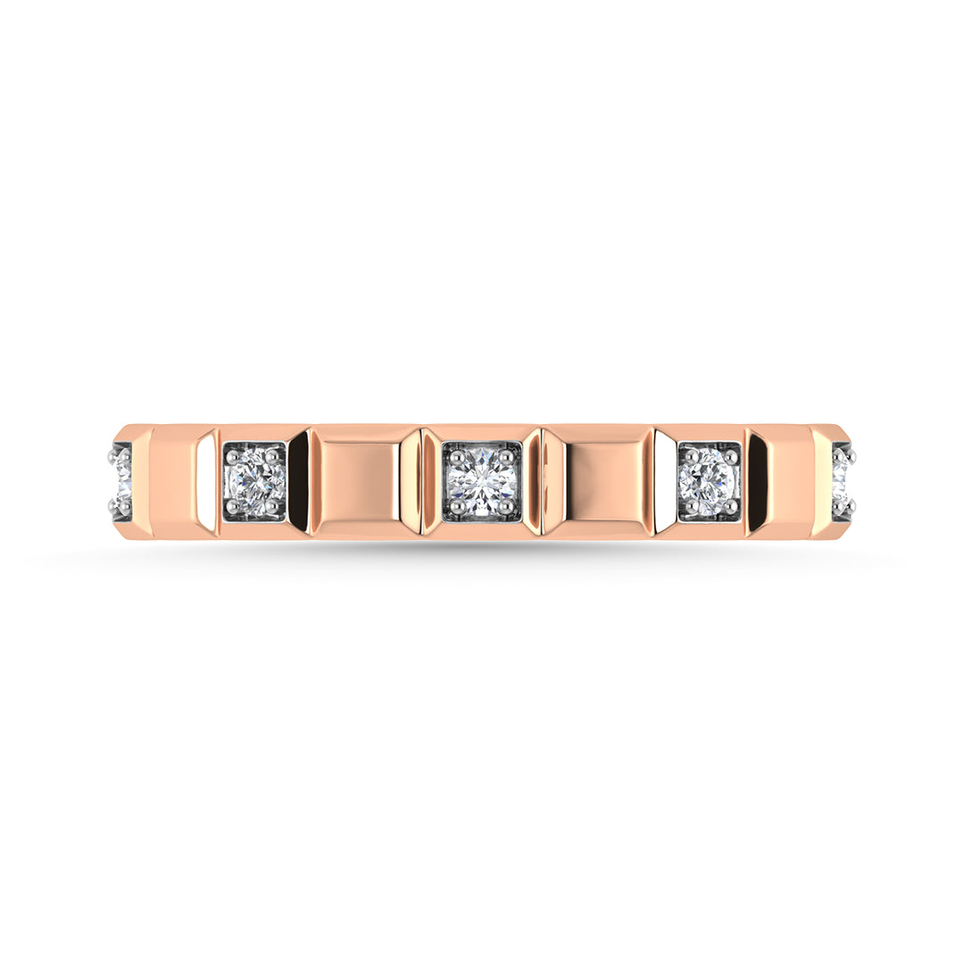 Diamante 1/8 Ct.Tw. Alianza apilable en oro rosado de 14 k