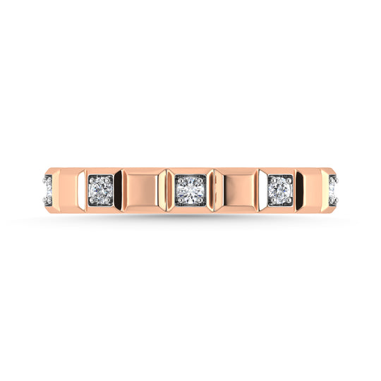Diamante 1/8 Ct.Tw. Alianza apilable en oro rosado de 14 k