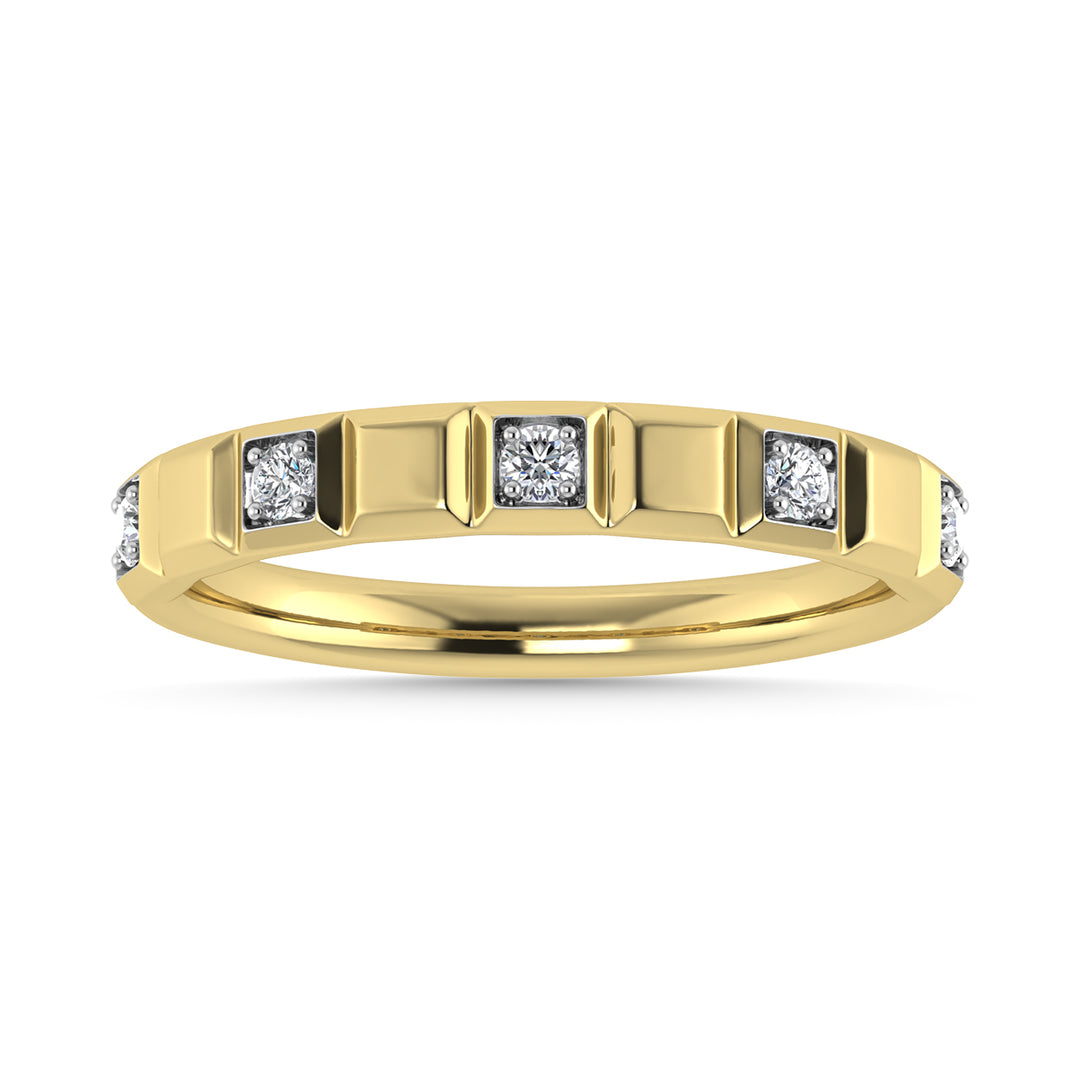 Diamante 1/8 Ct.Tw. Banda apilada en oro amarillo de 14 k