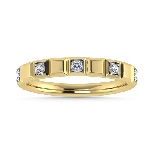 Diamante 1/8 Ct.Tw. Banda apilada en oro amarillo de 14 k