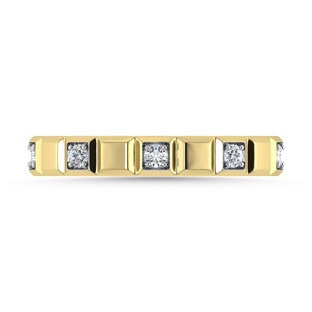 Diamante 1/8 Ct.Tw. Banda apilada en oro amarillo de 14 k