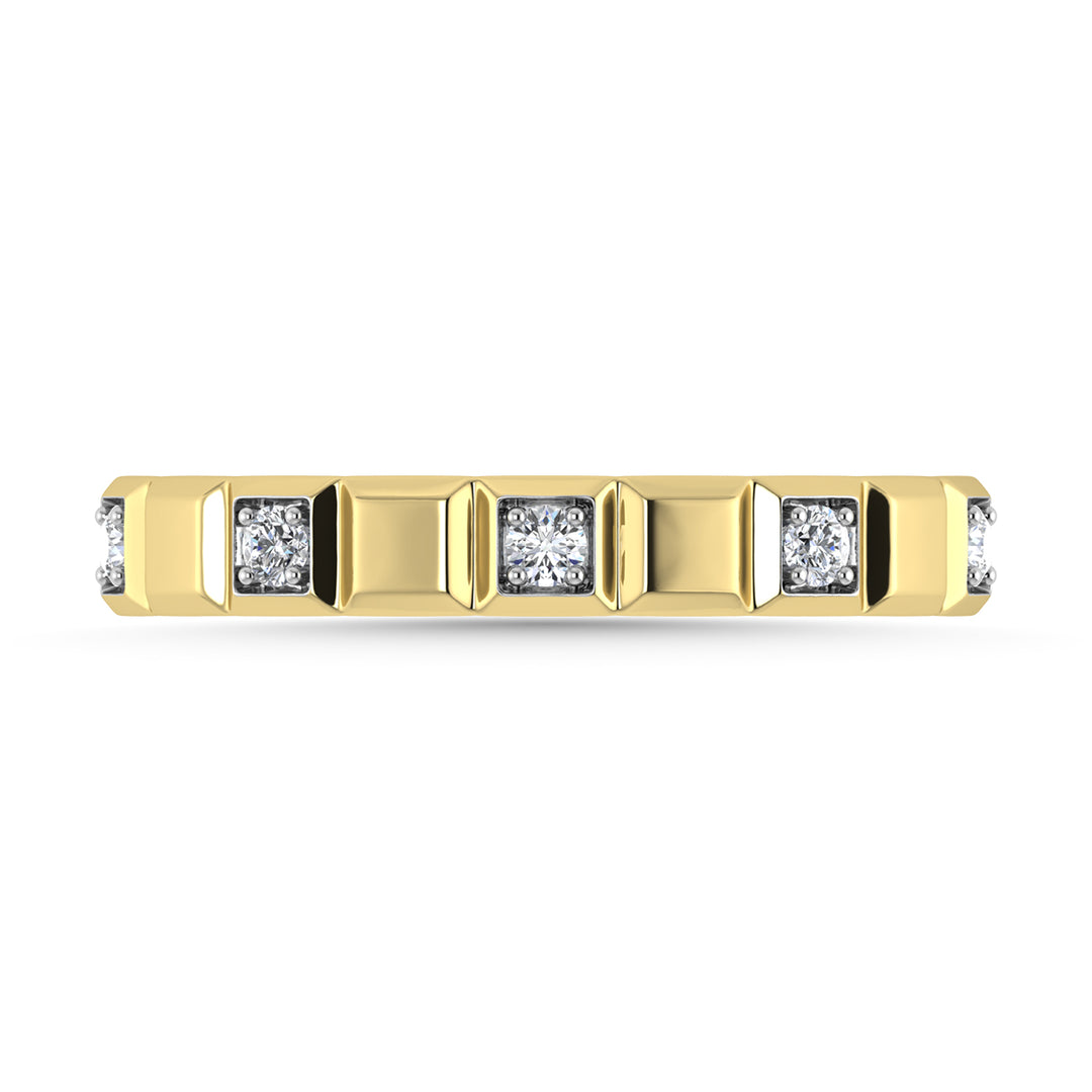 Diamante 1/8 Ct.Tw. Banda apilada en oro amarillo de 14 k