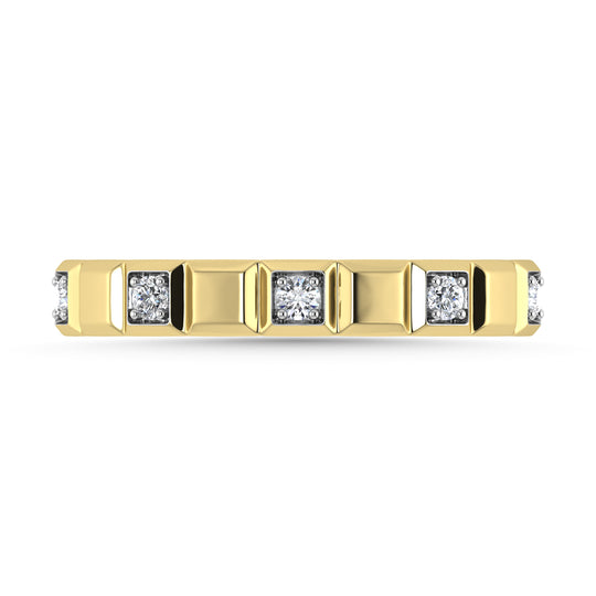 Diamante 1/8 Ct.Tw. Banda apilada en oro amarillo de 14 k