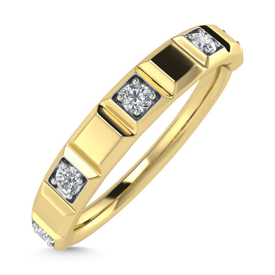 Diamante 1/8 Ct.Tw. Banda apilada en oro amarillo de 14 k