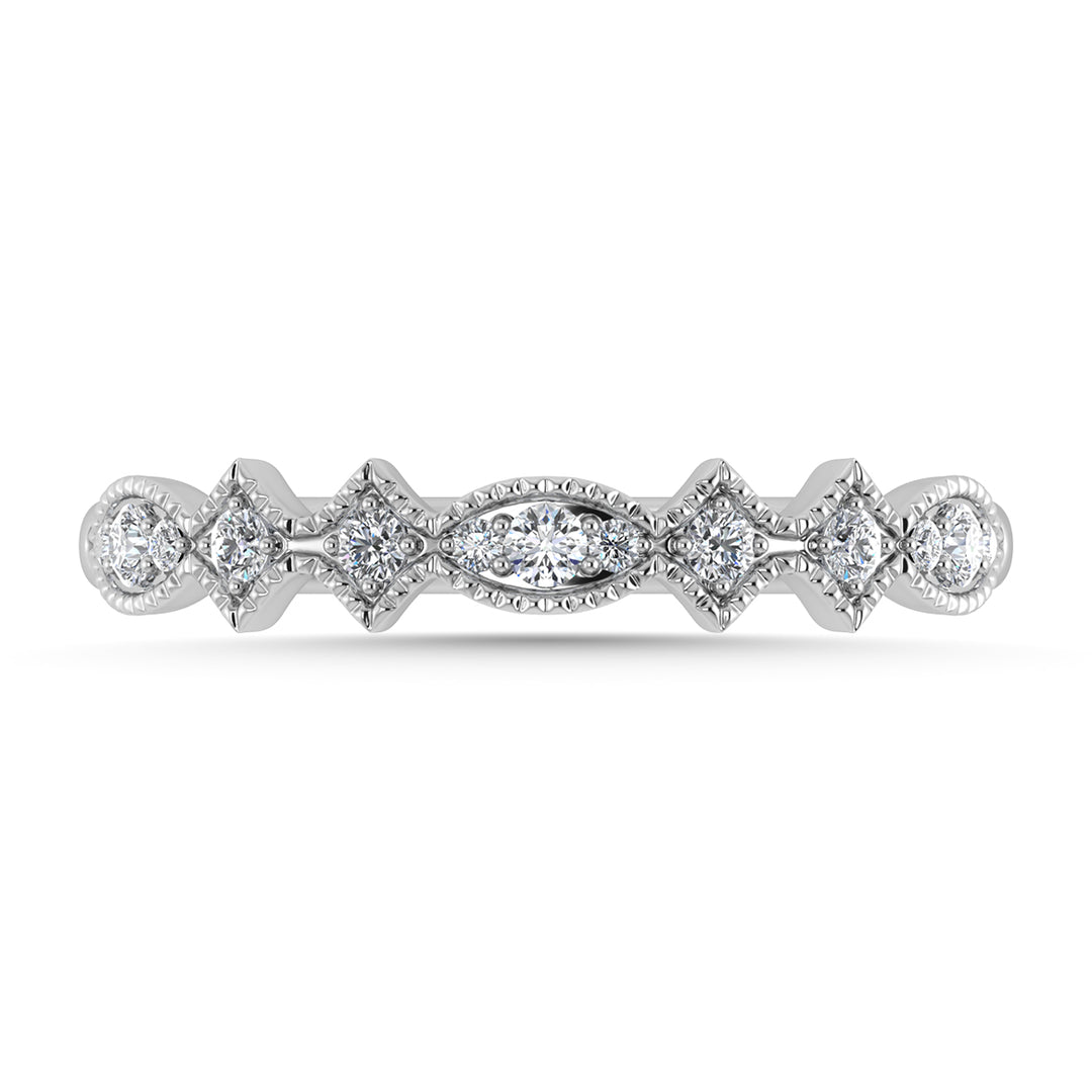 1/5 Ct. Tw. Diamond Stacked Band in 14k White Gold