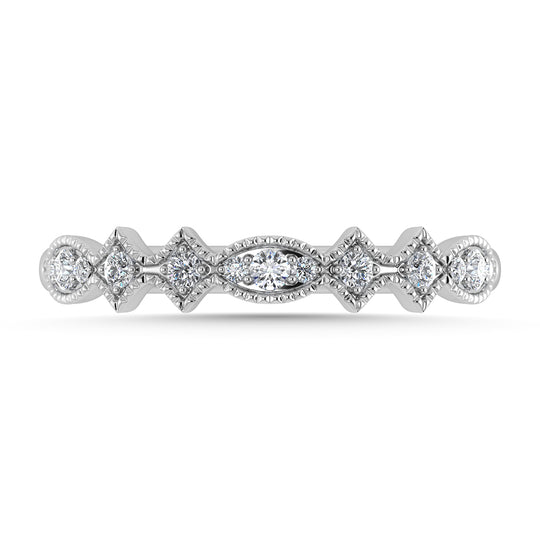 1/5 Ct. Tw. Diamond Stacked Band in 14k White Gold