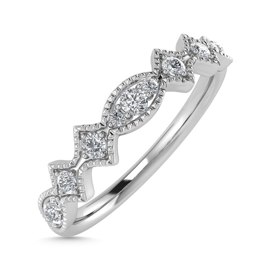 1/5 Ct. Tw. Diamond Stacked Band in 14k White Gold