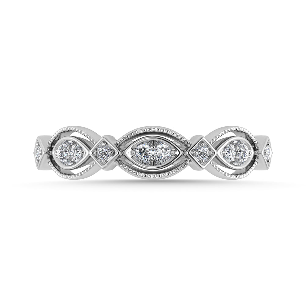 1/6 Ct. Tw. Diamond Stacked Band in 14k White Gold