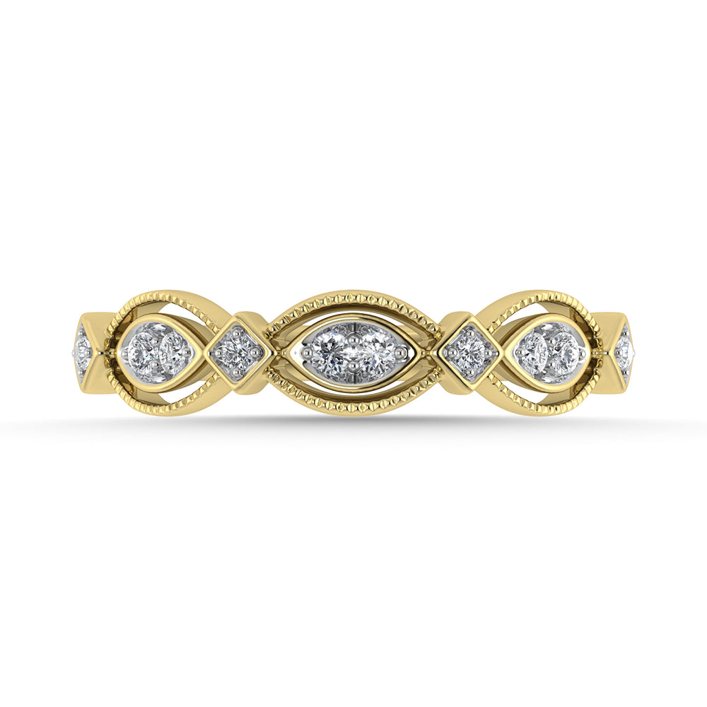 1/6 Ct. Tw. Diamond Stacked Band in 14k Yellow Gold