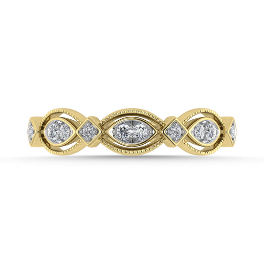 1/6 Ct. Tw. Diamond Stacked Band in 14k Yellow Gold