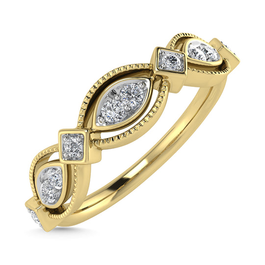1/6 Ct. Tw. Diamond Stacked Band in 14k Yellow Gold