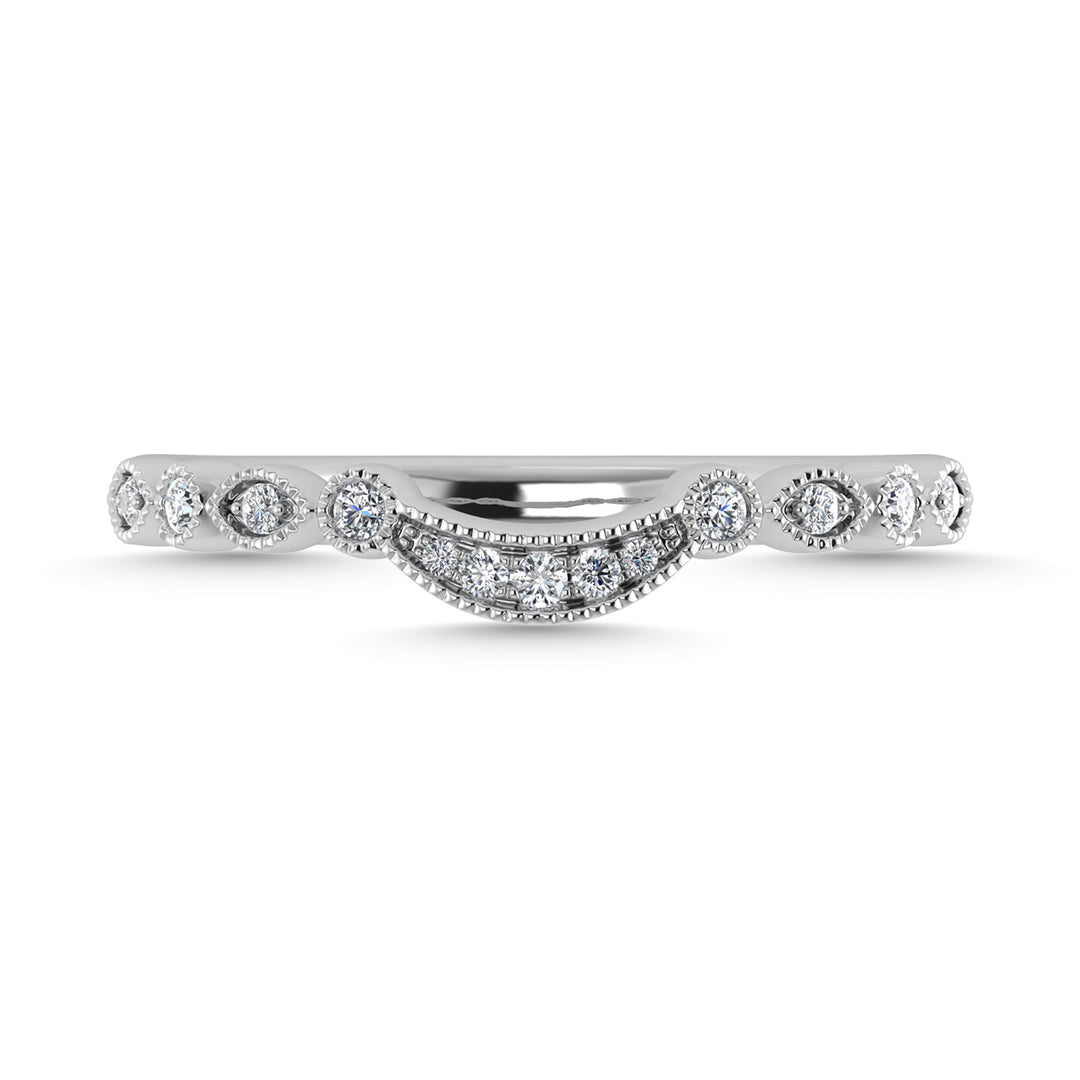 Diamante 1/10 Ct.Tw. Banda de chevr√≥n en oro blanco de 14 k