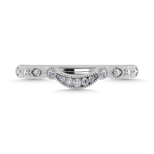 Diamante 1/10 Ct.Tw. Banda de chevr√≥n en oro blanco de 14 k