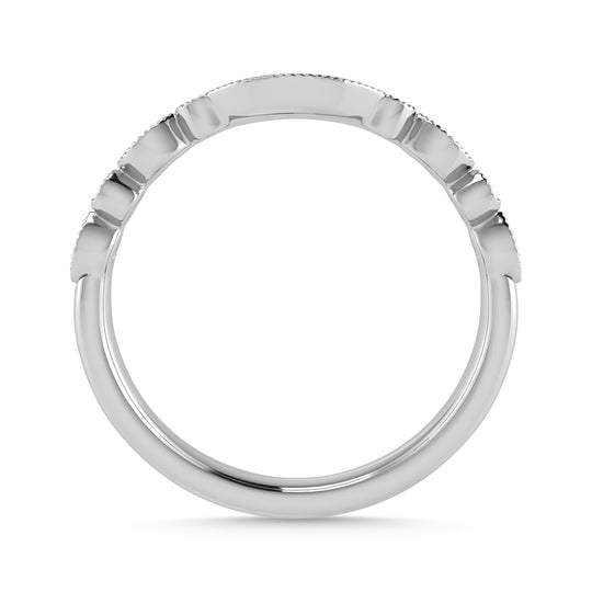 Diamante 1/10 Ct.Tw. Banda de chevr√≥n en oro blanco de 14 k
