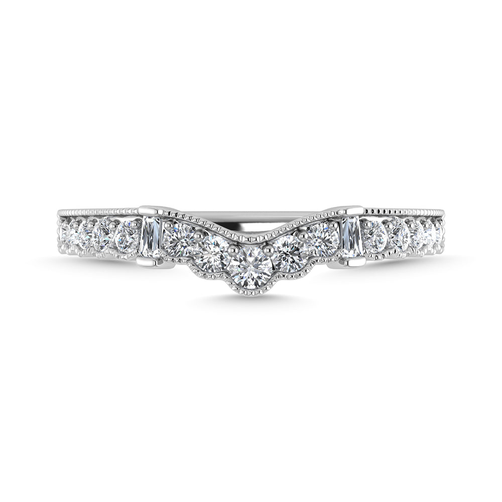 Diamante 1/3 Ct.Tw. Banda de chevr√≥n en oro blanco de 10 quilates