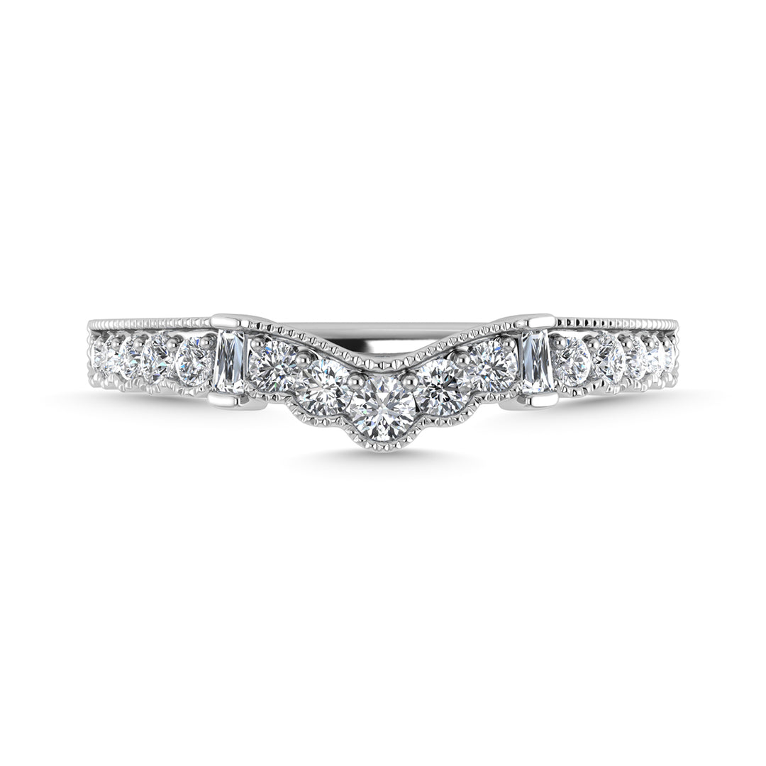 Diamante 1/3 Ct.Tw. Banda de chevr√≥n en oro blanco de 10 quilates