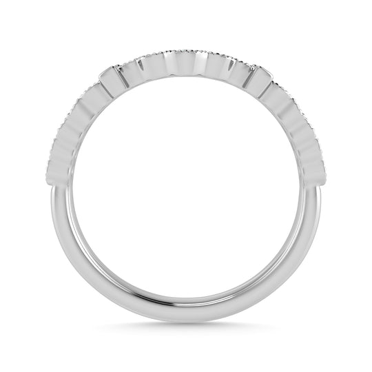 Diamante 1/3 Ct.Tw. Banda de chevr√≥n en oro blanco de 10 quilates