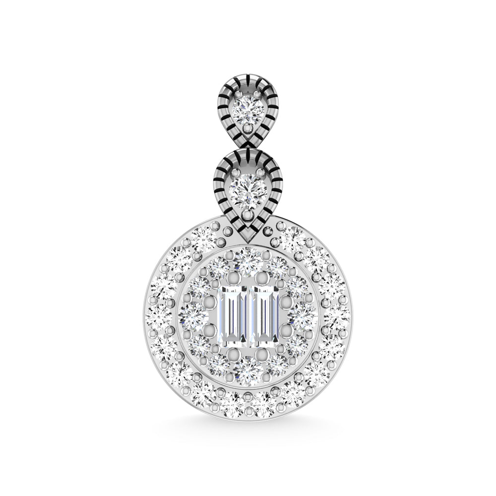 1/5 carat total 14K white gold diamond fashion pendant