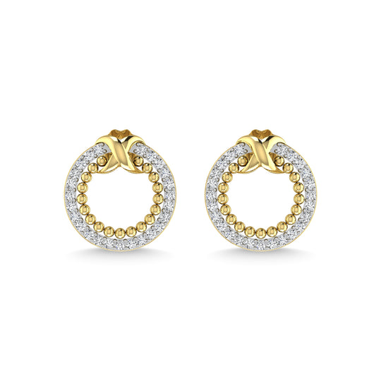 Diamante de oro amarillo de 10 quilates de 1/4 qt. total Pendientes de moda