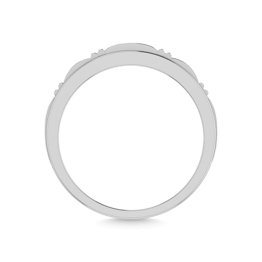 10K white gold with 1/4 ct. tw. diamond. Men's band