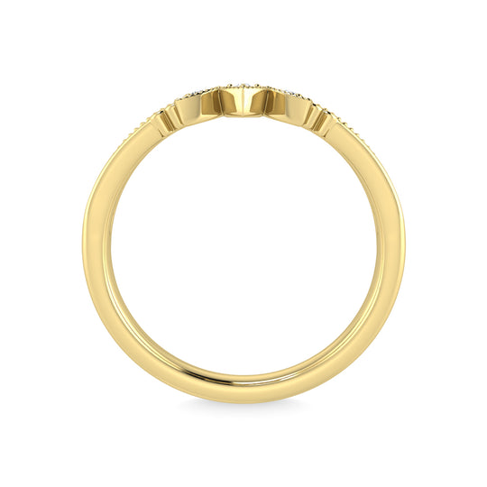 Diamante de oro amarillo de 14 quilates de 1/20 quilates total. Banda de chevr√≥n