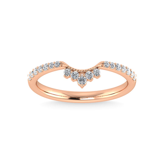 Diamante en oro rosa de 14 quilates de 1/5 qt. total. Banda de chevr√≥n