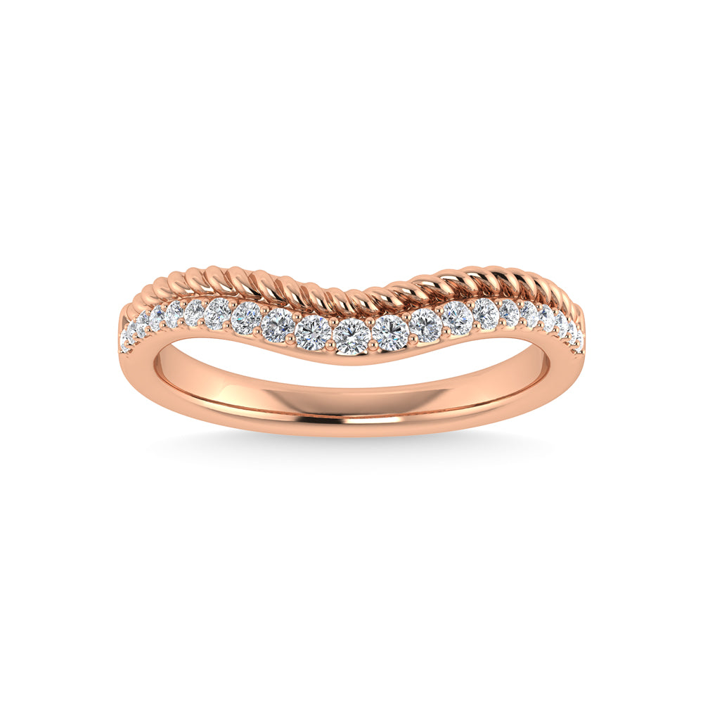 1/5 ct. tw. Diamond in 14K Rose Gold. Chevron Band