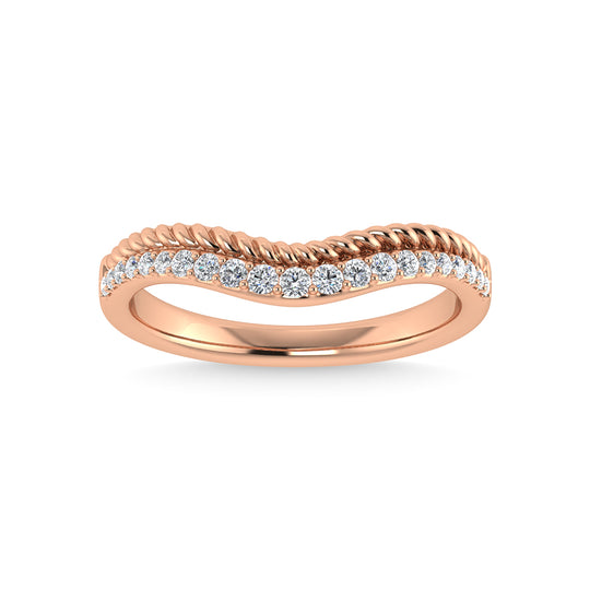1/5 ct. tw. Diamond in 14K Rose Gold. Chevron Band