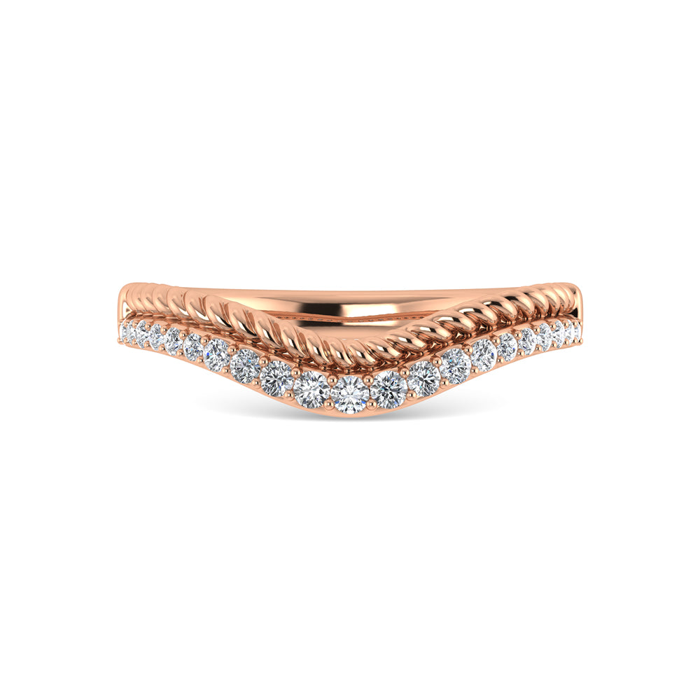 1/5 ct. tw. Diamond in 14K Rose Gold. Chevron Band