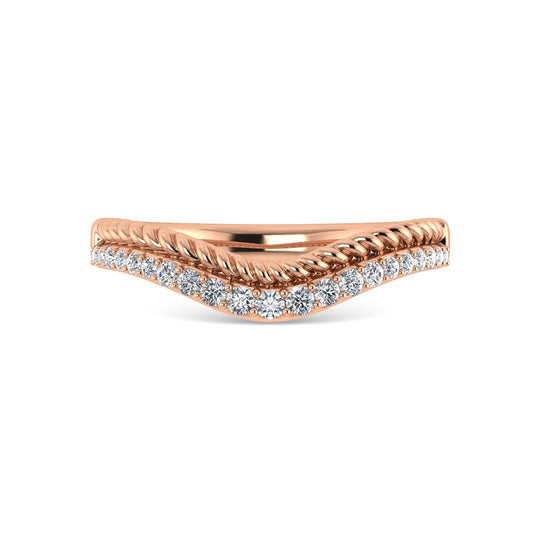 1/5 ct. tw. Diamond in 14K Rose Gold. Chevron Band